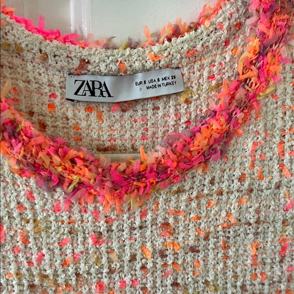 Zara Multicolor Knit Dress with Pink Highlights - Picture 2 of 4